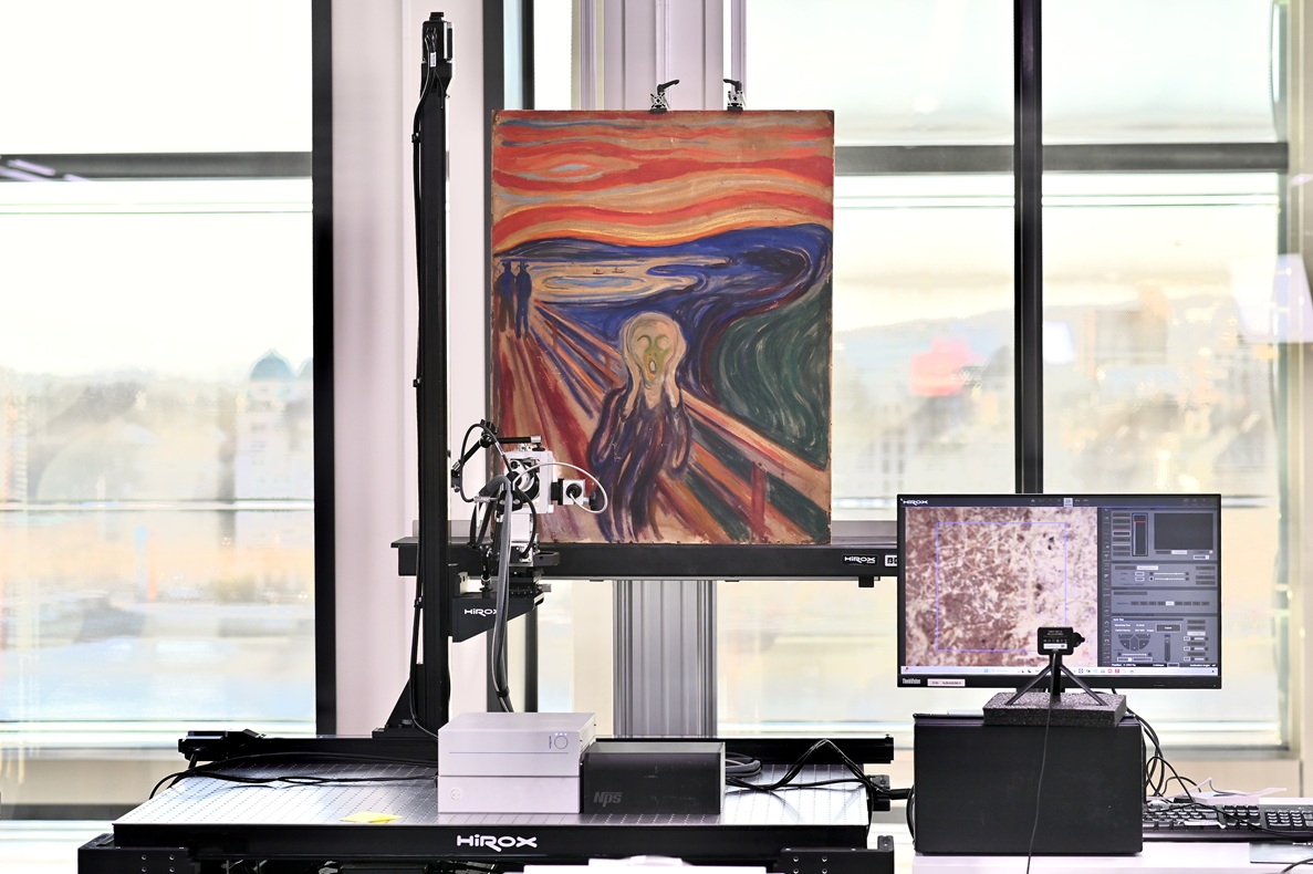 Munch Scream Hirox digital microscope scan - 2024